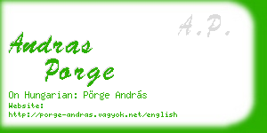 andras porge business card